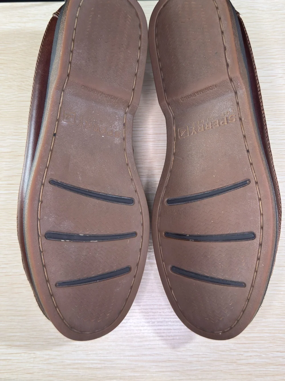 Sperry Top Sider Mako Collection Brown Leather Boat Loafer Shoes Men 10.5 Wide